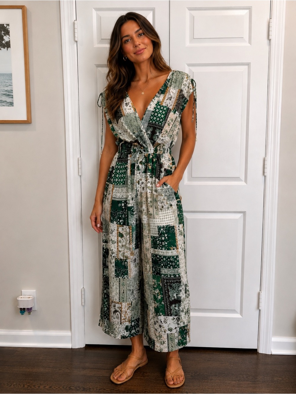 Ces Femme Green Patchwork romper - Picture 6 of 6